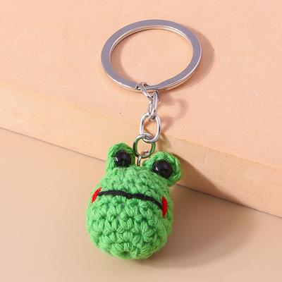 Süßer handgestrickter Tier-Schlüsselanhänger für Damen Mädchen Gehäkelter Schwein Hund Schlüsselanhänger Auto-Schlüsselhalter Handtaschen-Anhänger DIY Schmuck Geschenk