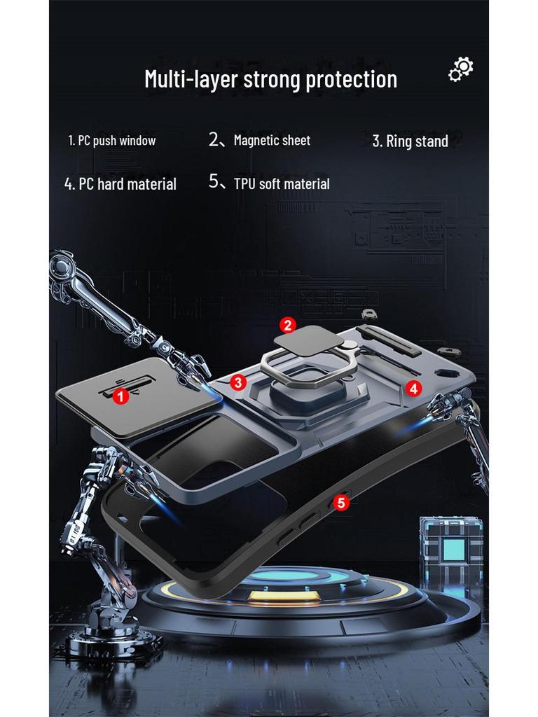 Xiaomi 14 Series Anti-Fall Lens Protection Case with Push Window