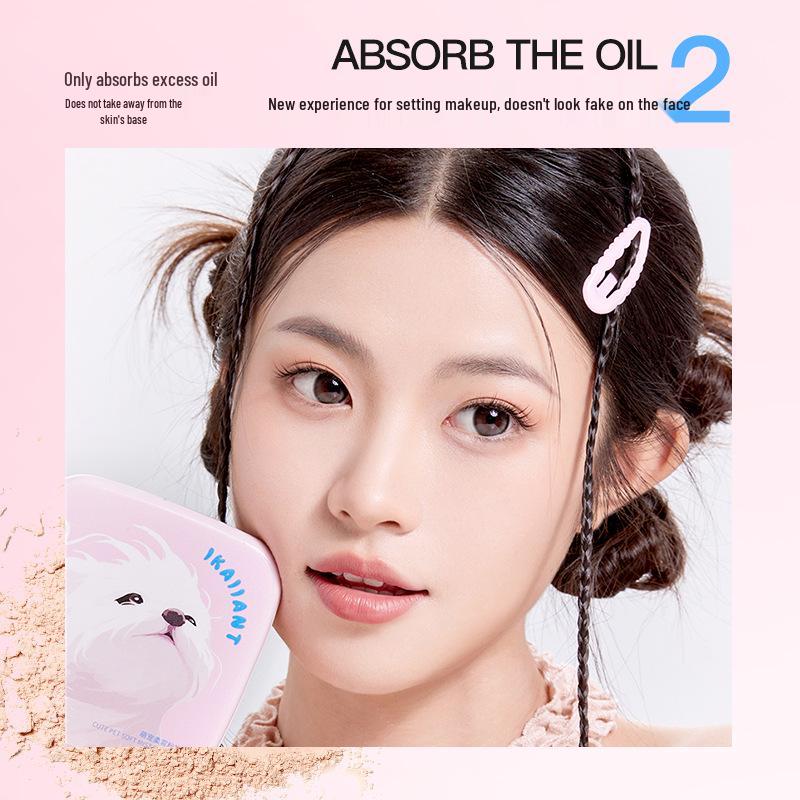 Kelandai Cute Pet Soft Mist Powder Foundation: Translucent Matte, Long-Lasting, Brightening, and Flawless Base Makeup.