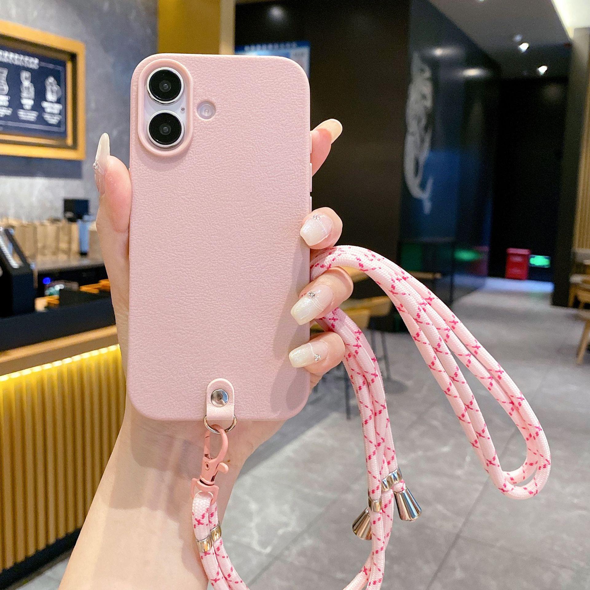 

Чехол для телефона из ТПУ с рисунком личи и ремешком-шнурком для Apple 15/16 Pro Max, 14/13/12 и 11. iPhone 8/7/SE2/SE3