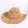 Popular Classic Western Cowboy Straw Hat Summer Hollow Big Eaves Sun Hat Handwoven Straw Hat