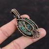 Copper Azurite Malachite Pendant Evil Eye Pendant Copper Wire Wrapped Rainbow Moonstone Pendant Gemstone Jewelry Handmade Brand New Pendant