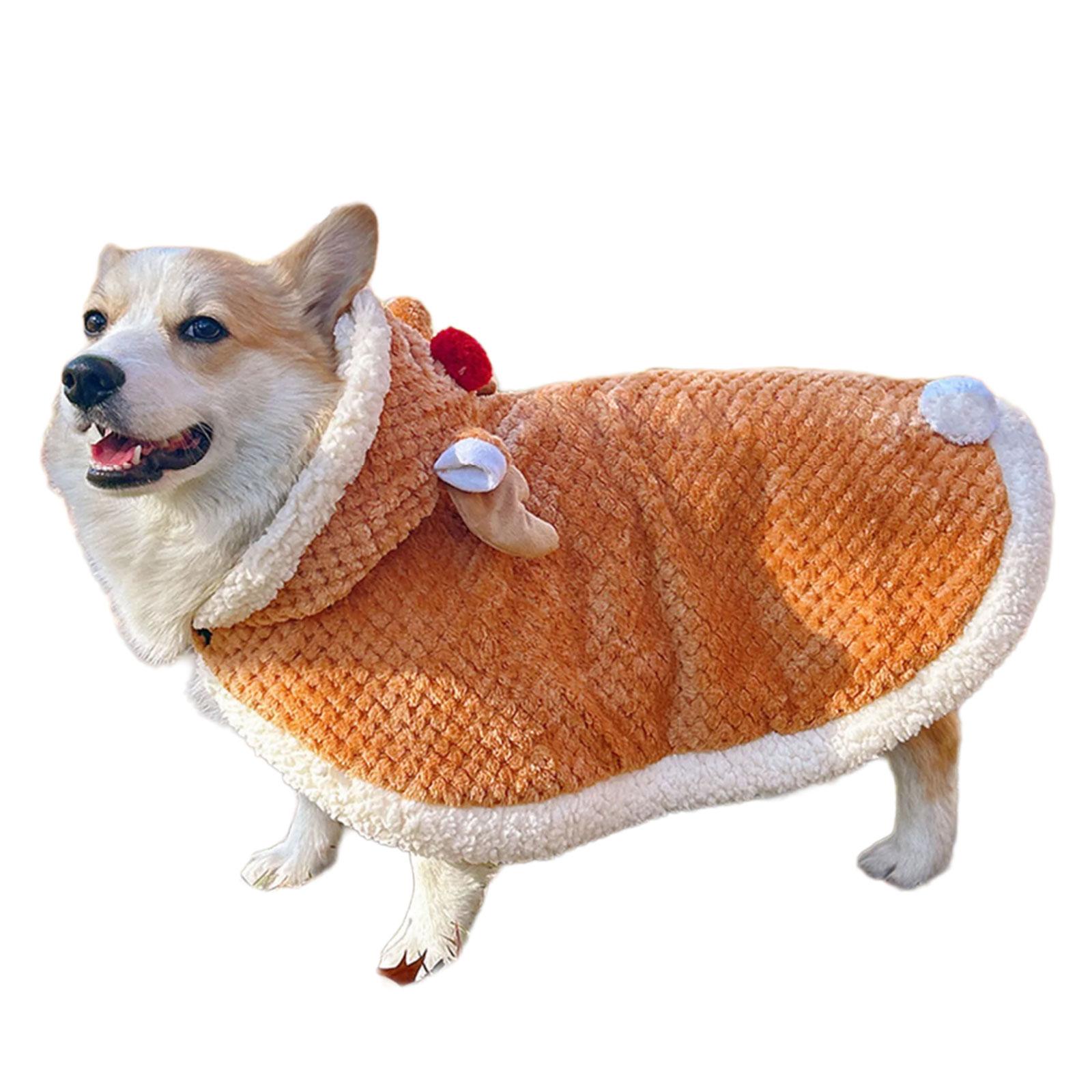 

Праздничный плащ с капюшоном в виде оленя для рождественских праздников, регулируемый теплый костюм лося с капюшоном для собак и кошек, праздничная накидка M