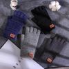 1 Paar Schwarze Unisex Halbfinger Fingerlose Handschuhe Für Damen Herren Wolle Strick Handgelenk Baumwolle Gothic Handschuhe Winter Warm Trainingshandschuhe