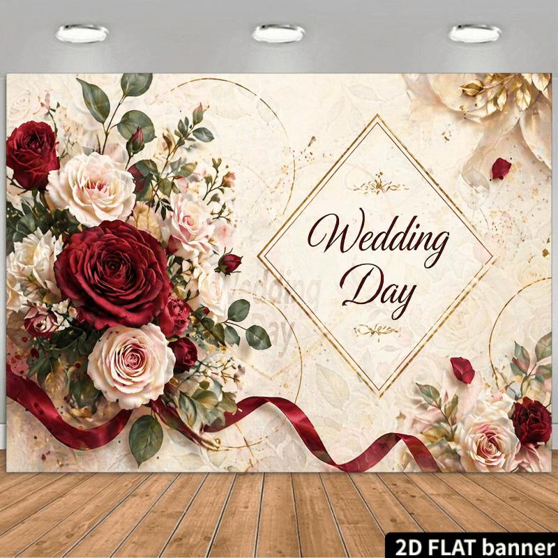 1Pcs Romantic Rose Wedding Decoration Background bedroom Backdrop Decorations For Photo Studio Photo Booth Christmas Party