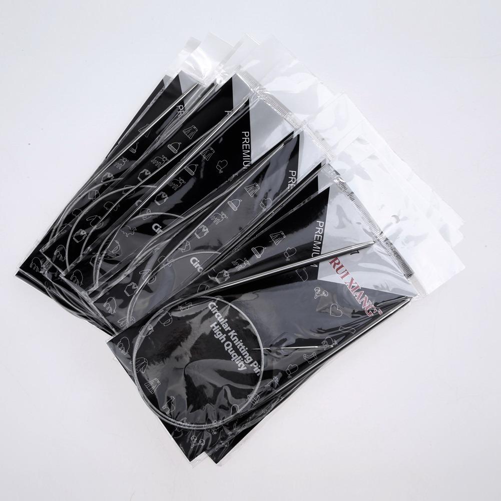 11pcs Sweater Knitting Needle Portable Stainless Steel Fixed Circular Needles Lightweight Different Sizes for DIY Knitted Tool