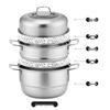 Lechu Heli Zhenshang 410 Stainless Steel 28cm Three-Layer Multi-Purpose Steamer