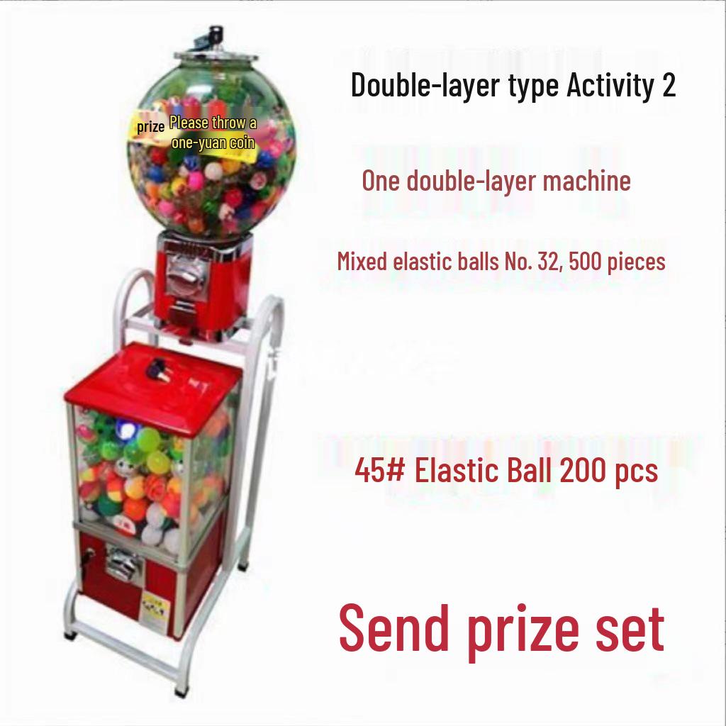 Gashapon Toy Coin-Operated 32mm Bouncy Ball Vending Machine - Amusement Self-Service Unit