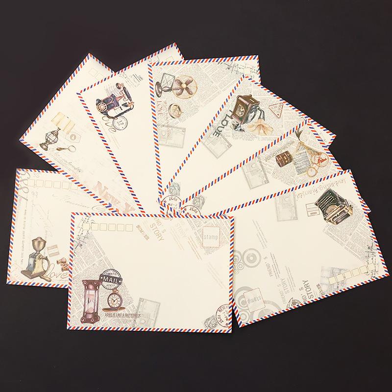 Retro Airmail Envelope & Postcard Set: Perfect for DIY Greeting Cards & Gifts