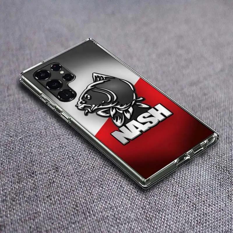 Nash Fishing Logo Clear Phone Case for Samsung Galaxy S21 Plus S24 S23 S20 FE S22 S26 Ultra S25 Edge TPU Capa Cases Cover Shockp
