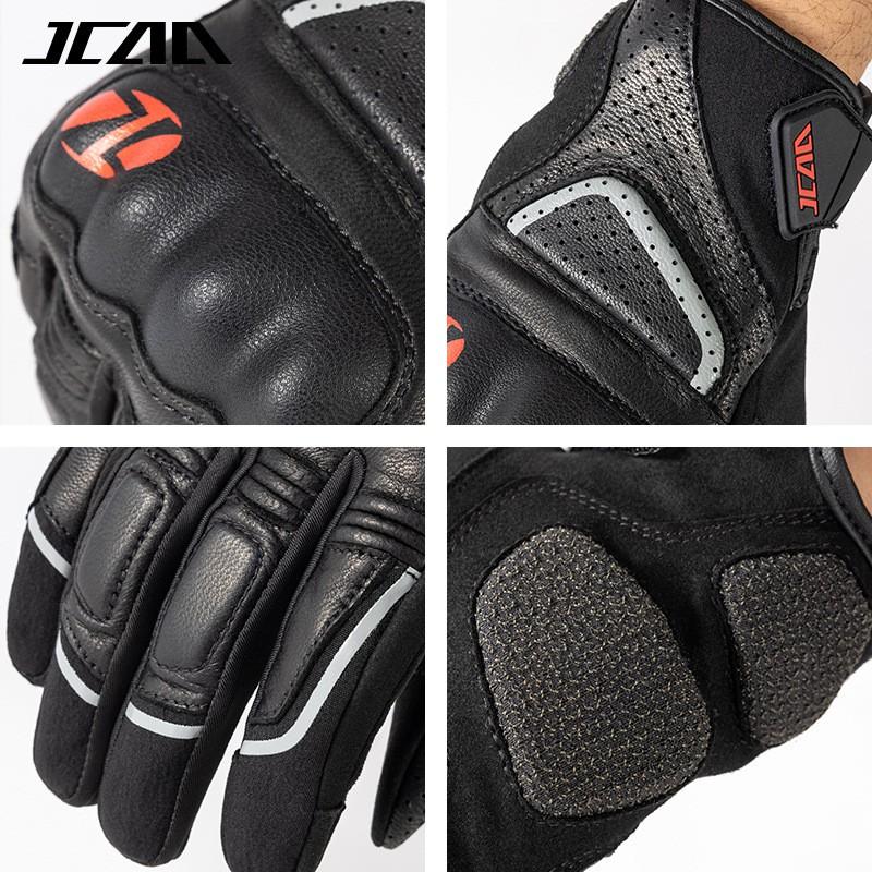 Full Finger Motorcycle Gloves Men Women Genuine Leather Anti-Slip Shock Absorption Breathable Outdoor Riding Gear