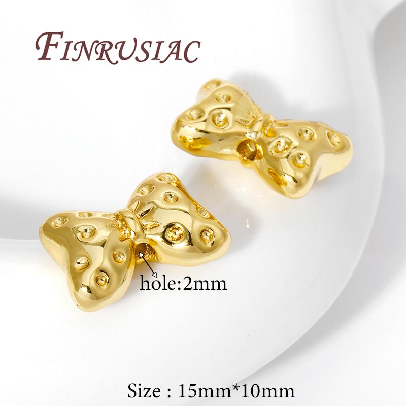 18K Gold Plated Spacer Bead,Metal Bows Shape Beads For Bracelets Accessories,Separators For Beads,DIY Jewelry Making Supplies