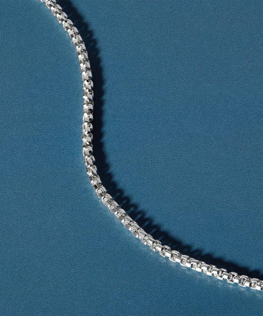 Helene Jewelry 925 Silver Round Chain Silver Necklace
