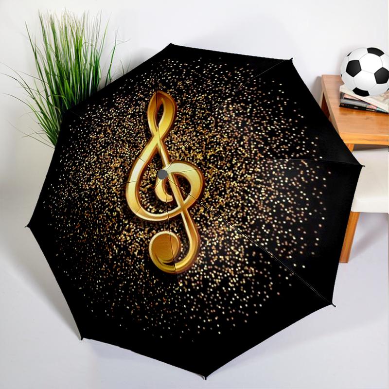 Black White Music Note Umbrella Automatic Open/close, Sturdy Iron Frame & 8-Rib Struct, Umbrella for Women & Men, Christmas Gift