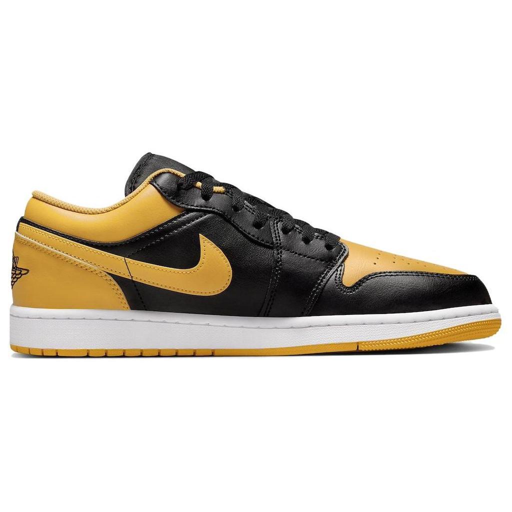 Air Jordan 1 Low Yellow Ochre Men Sneakers Black White 553558-072