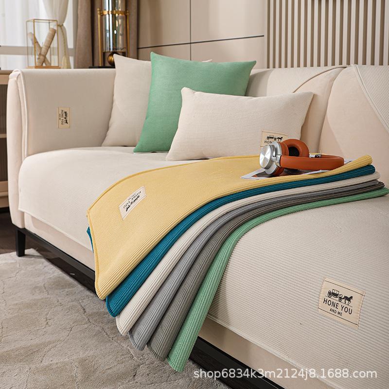 

Чехол для дивана L-образной формы из ткани шенилл для гостиной, однотонные чехлы для диванов в скандинавском стиле, нескользящие универсальные подушки, подлокотники, спинки, полотенце 70x70cm 1pcs