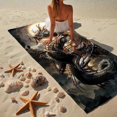 Mythical Dragon Flight Beach Towel, Super Soft Microfiber, Gift for Her/Him, Birthday, for Pool, Beach, Travel, Home Decor Fan Gifts