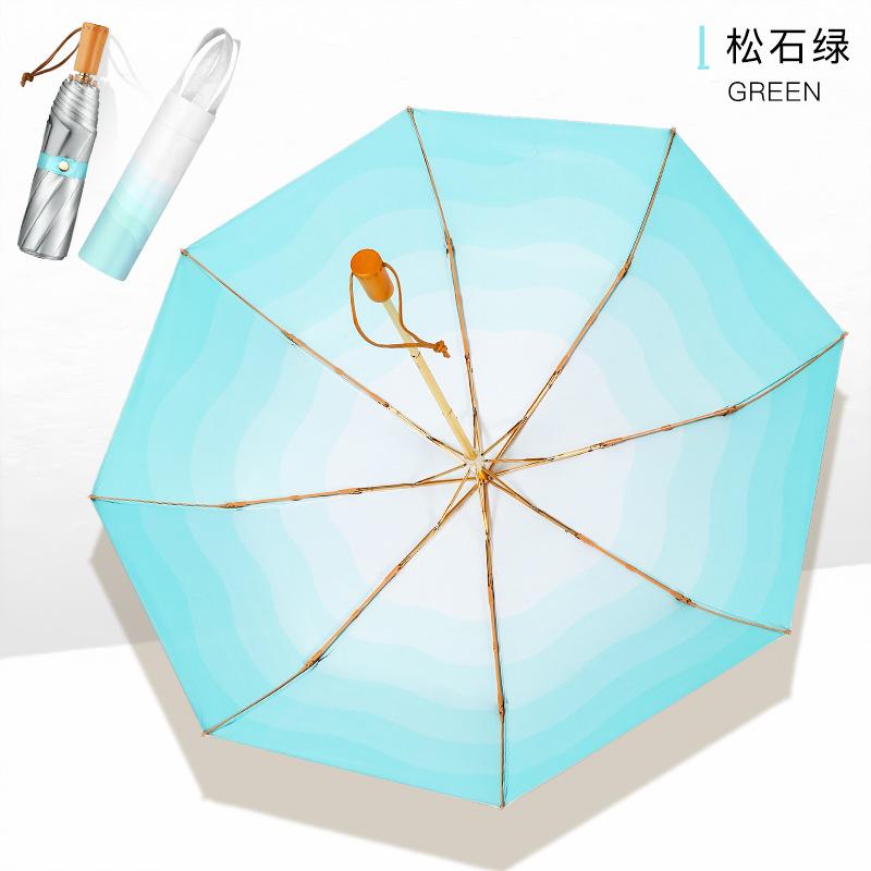 Titanium Silver Three-fold Retro Parasol Sun Protection Anti-folding Umbrella Portable Light Sun Umbrella Sun Protection Umbrella