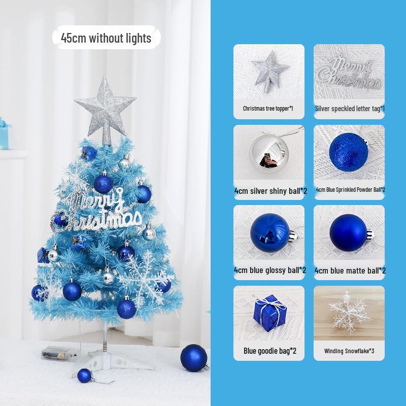 New Style Mini Blue Christmas Tree Set - 45cm/60cm Desktop Decoration 60cm