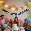Happy 30th Birthday Banner for 30th Birthday Party Decoratiopns Supplies