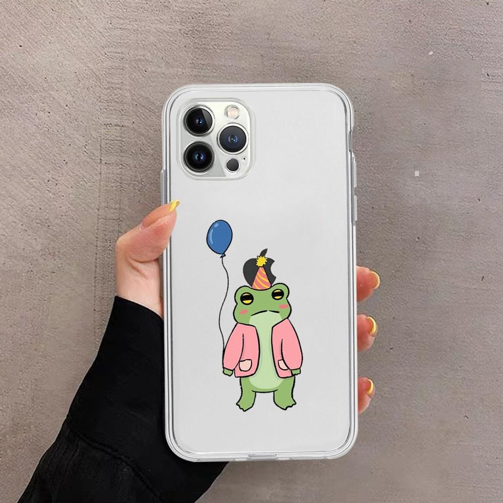 Frog cartoon drawing Phone Case For iPhone 15 13 14 Pro Max XS XR 12 11 Pro 13 Mini 6 7 8 Plus Soft Clear Back Cover