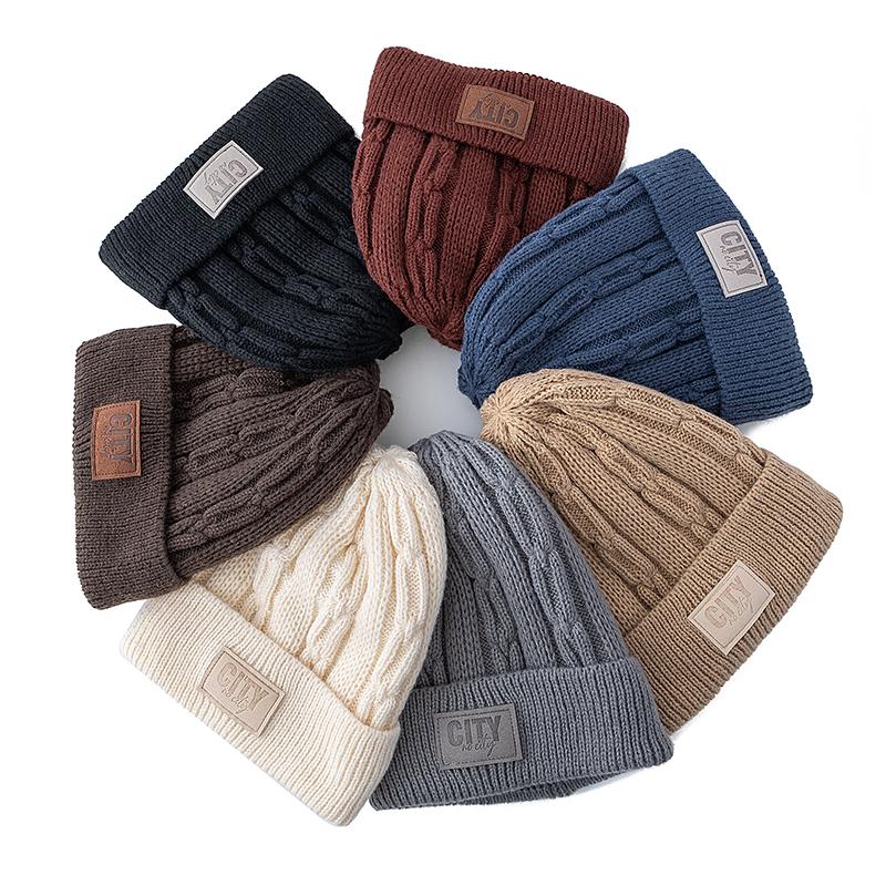 Unisex Letter Label Beanie Hat Fashion Winters Hats Male Female Outdoor Classic Keep Warm Winter Cap