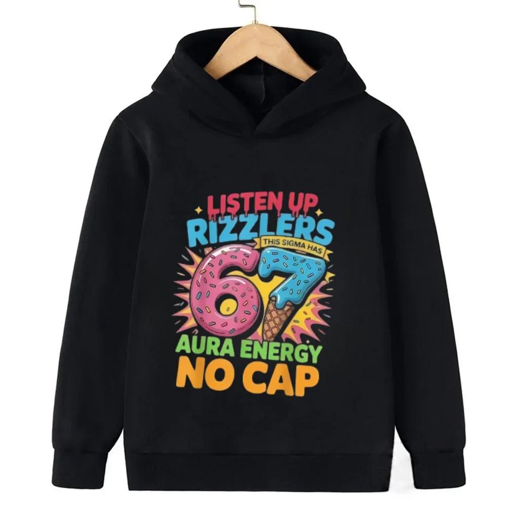 Spring Autumn 67 Children's Hoodie Kids Casual Boys Girl Pullover Fashionable and Funny Comfortable Sweatshirt Hoodies Coat
