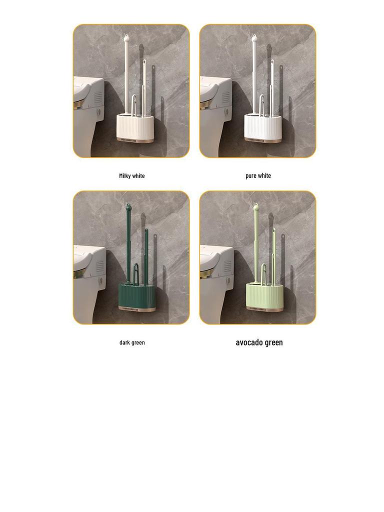 Wandmontierbares Toilettenreinigungsbürsten-Set mit langem Griff und steifen Borsten