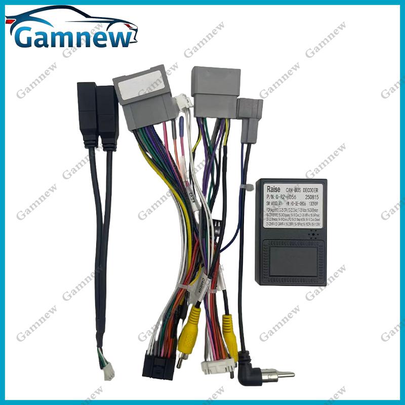 Gamnew Car 16pin Wiring Harness Adapter Canbus Box Decoder Android Power Cable For Honda CRV Civic HRV 2021