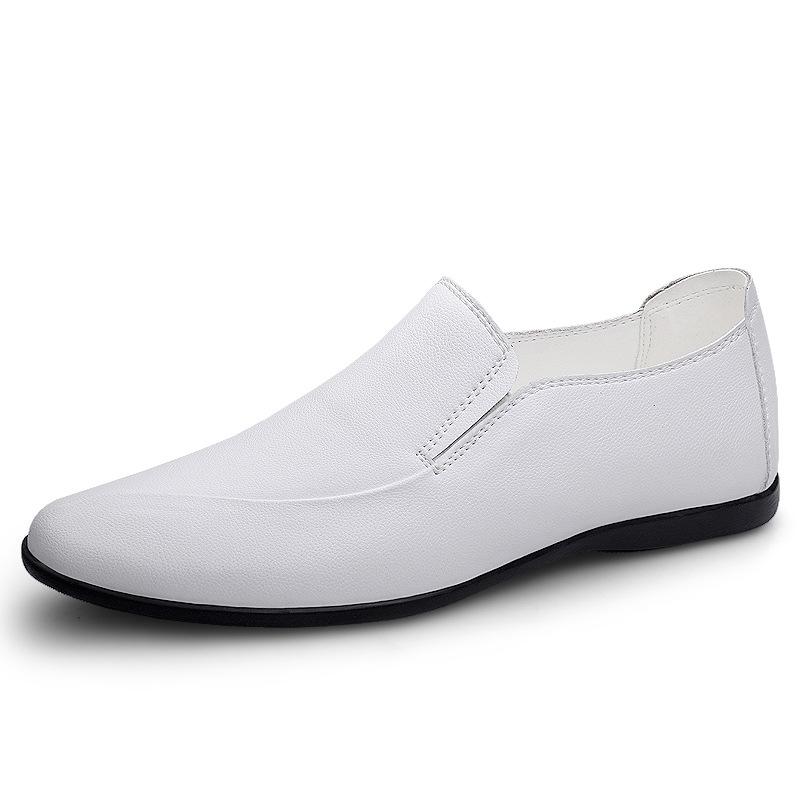 Men's shoes casual leather shoes men's soft leather soft-soled Doudou shoes breathable lazy shoes one pedal driving shoes little white shoes