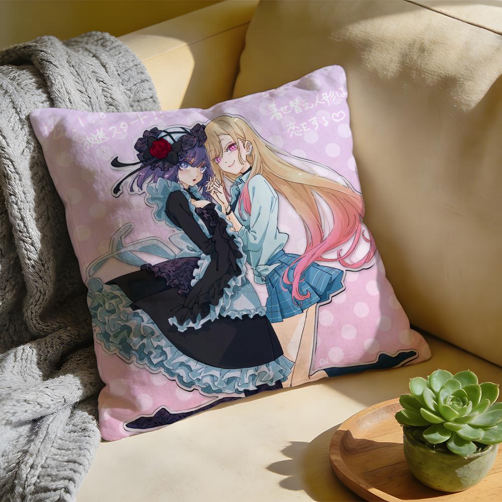 Cushion Cover Washed Linen Soft Breathable Decorative Case for Sofa Home Pillow Cover My DDress Up Darling Anime