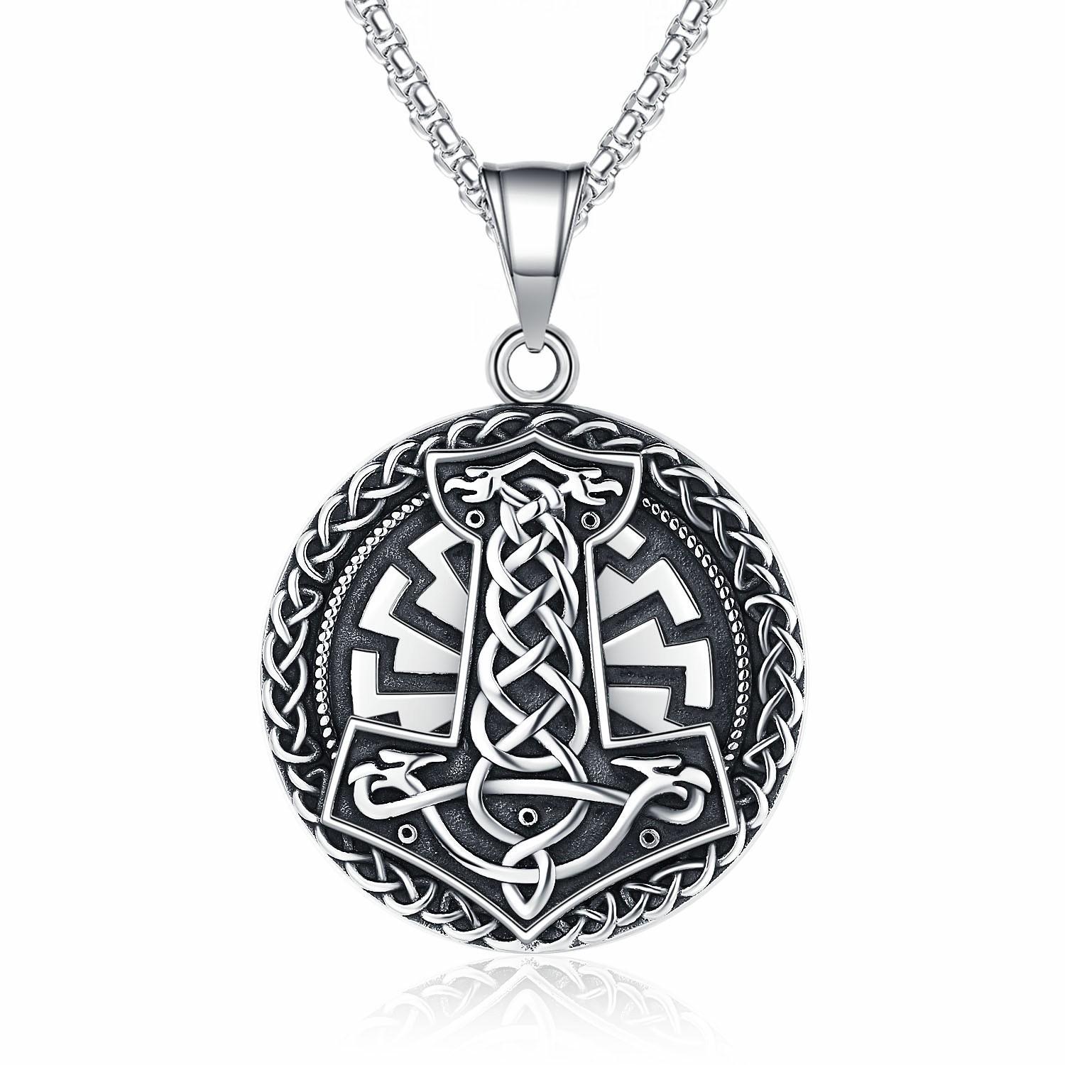 Nordic Mythology Mjolnir Men Titanium Steel Necklace Ins Premium Pendant