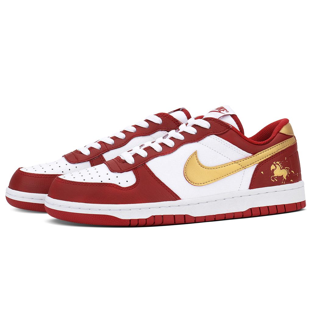 Nike Big Low Top Skateboard Shoes Men's Gold Red 355152-150(Team1455-)