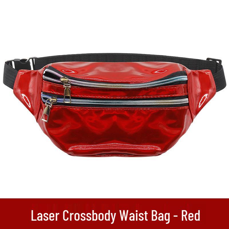 Unisex Outdoor Running Waist Bag with Laser Design – Large Capacity Crossbody Coin and Phone Holder