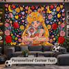 Wall Hanging Tapestry Custom NameSailor Moon Pattern Personalized Printed Fabric Wall Decor