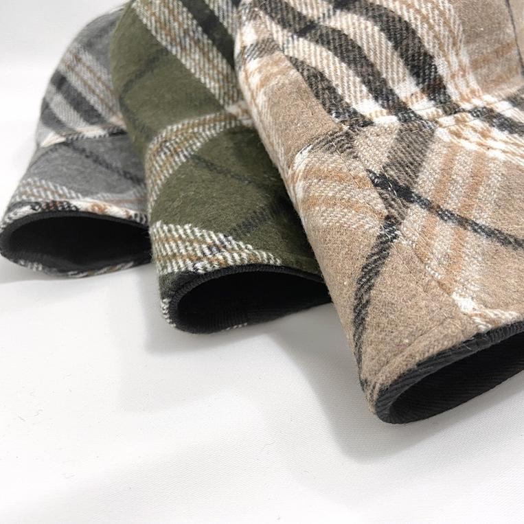 Women's Unisex Autumn Check Double-Sided Bucket Hat