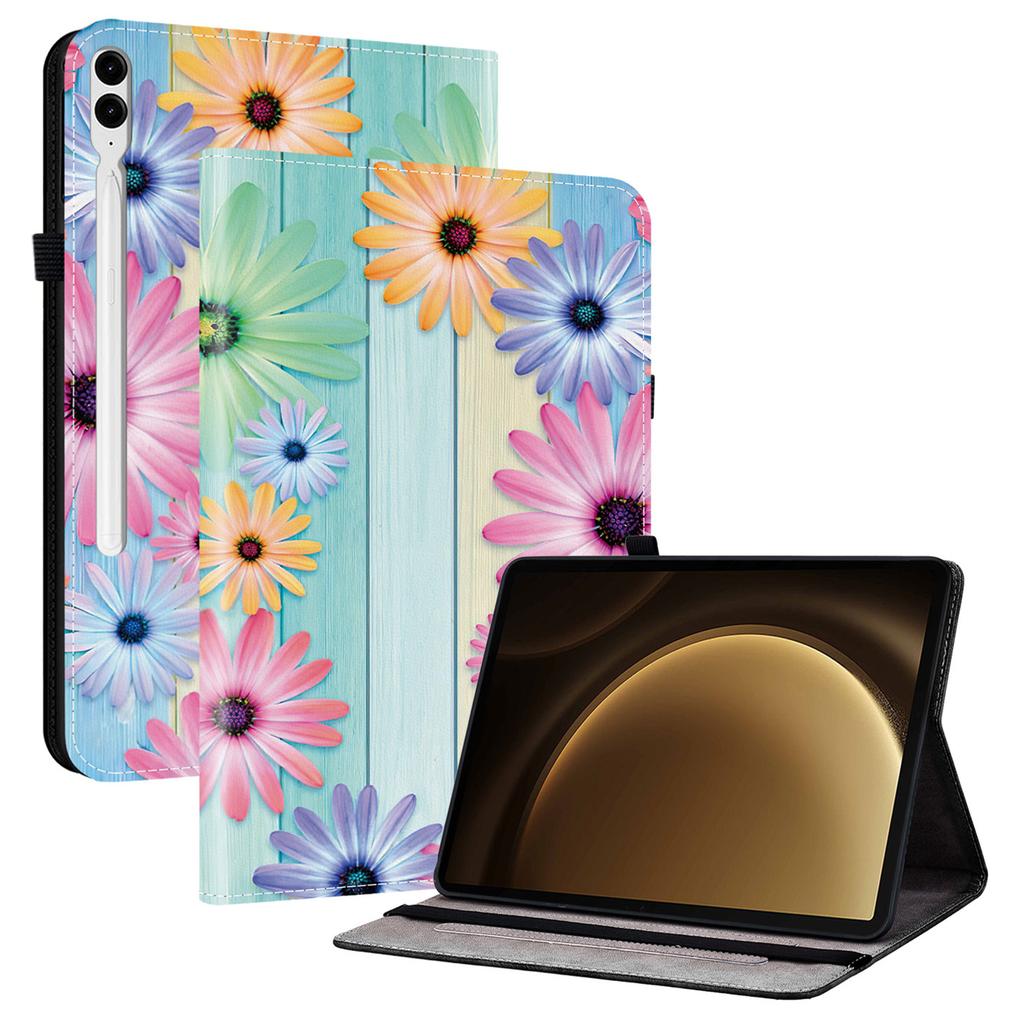Δερμάτινη Θήκη Για Samsung Galaxy Tab S10+/S9 FE+/S9+ Με Τυπωτό Σχέδιο, Κάλυμμα Tablet με Βάση και Υποδοχές Καρτών