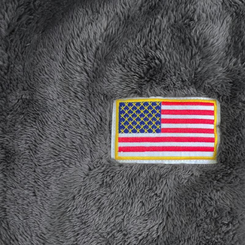 Men's 2023 Double-Sided Fleece Hooded Flag Logo Jacket