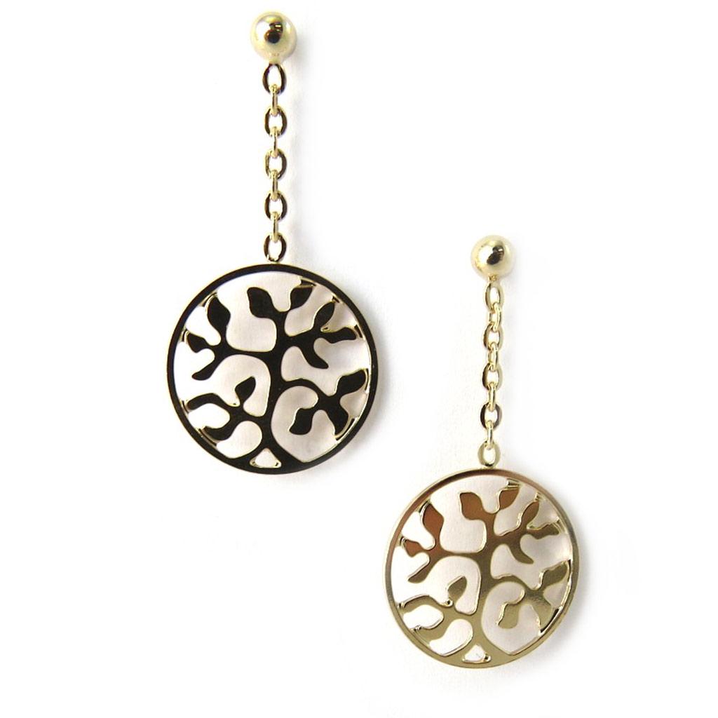 Altesse [M5896] - Boucles Plaqué Or 'Arbre de Vie' doré