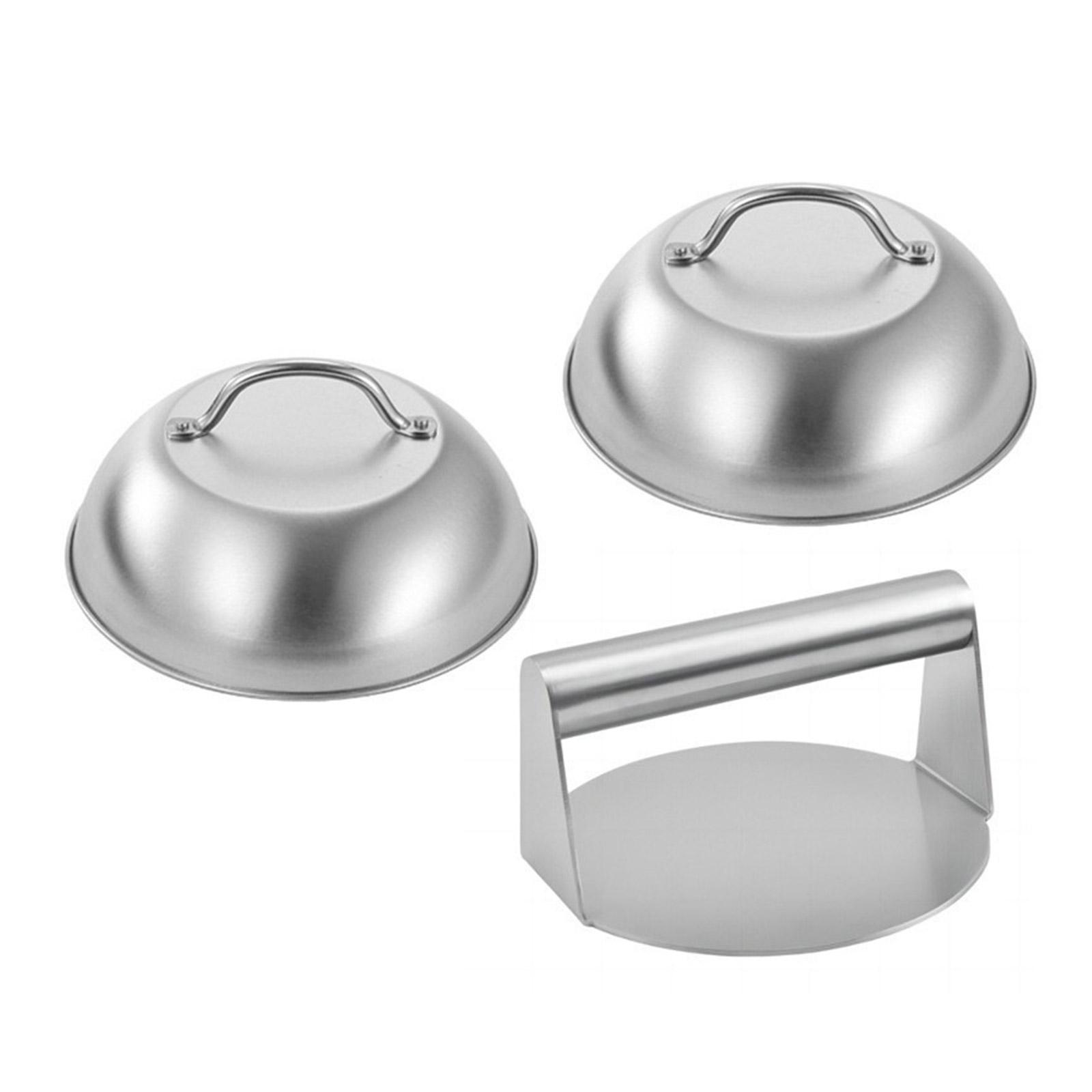 Set of 3 Hamburger Press Hamburger Maker Grilling Tool Patty Press Cheese Melting Lid Professional Griddles Accessory 1