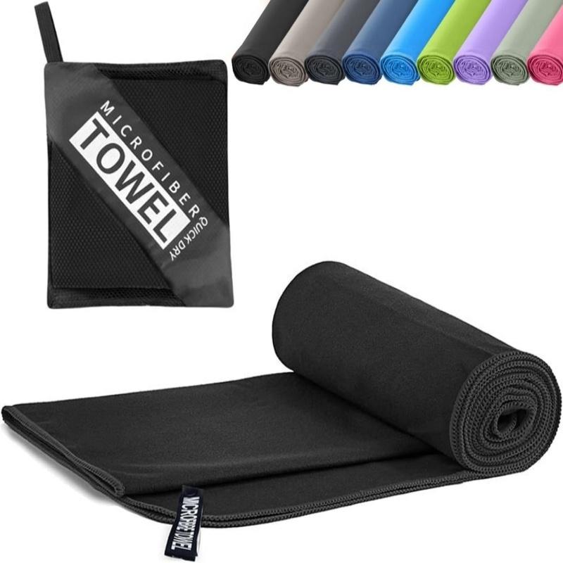 Quick Dry Lightweight Absorbent Microfibre Towel Beach Towel Travel Gym Swimming чёрный