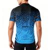 Men Crew Neck Printed Zip Short Sleeve Cycling Jersey Breathable Quick Dry Fabric Lightweight Sportswear Top