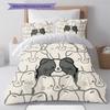Border Collie Muster Bettwäsche Steppdecke Set Bettbezug Kissenbezug Heimdekoration Geburtstagsgeschenk (1 Bettbezug + 2 Kissenbezüge, ohne Füllung)