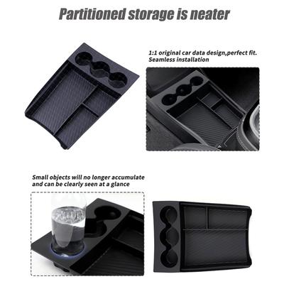 Lower Center Console Organizer Tray With Cup Holder For Rivian R1T/R1S 2025-2025 Console Storage Box Accessories