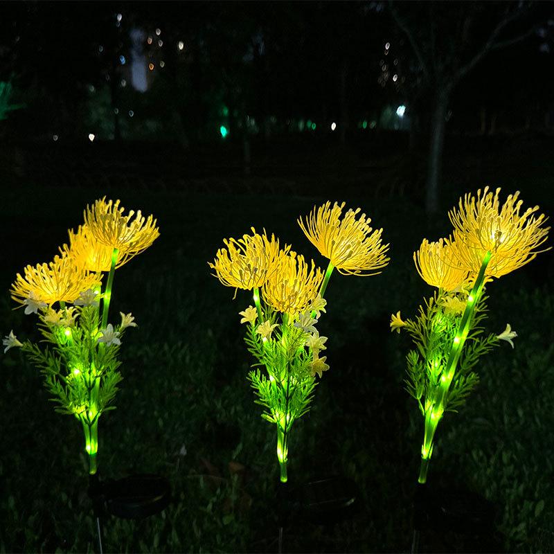 Solar Garden Lights Solar Flowers Lights with Glowing Flowers & Stems Solar Lights Outdoor for Garden Decoration Yard Decor
