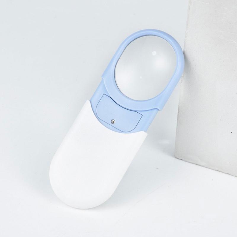 Magnifier Small Pocket Magnifying Glass 10X with LED Light For Reading Mini Lighted Handheld Acrylic Lens Magnifier