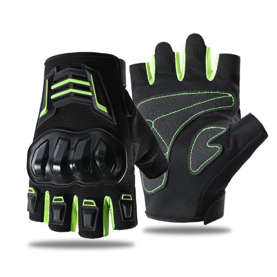 Motorrad Halb-Finger-Handschuhe Atmungsaktiv Anti-Rutsch Verschleißfest Fahrradhandschuhe Unisex Langlebig Handschutz Fingerlose Handschuhe