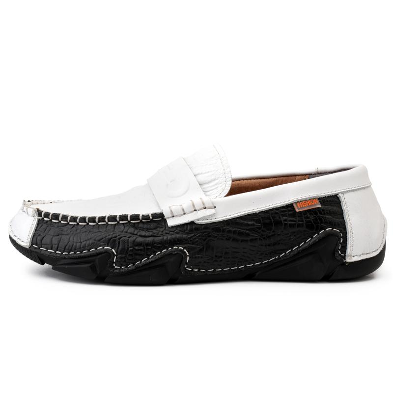Fashion Genuine Leather Men's Driver Driving Style Loafers Relaxed-Fit Slip-On Loafer Superior Luxury Moccasins Casual Shoes