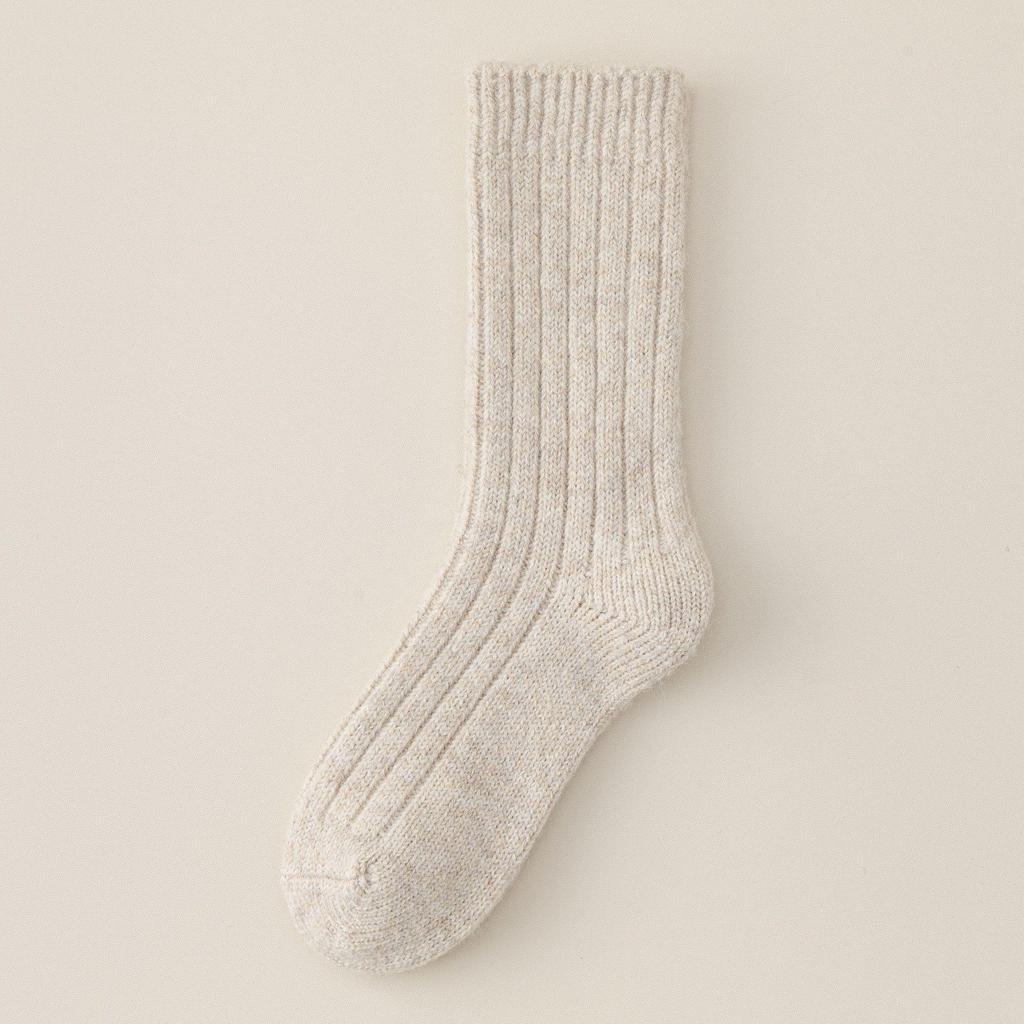 25 Chunky Wool Socks: Solid Color, Vertical Stripe, Japanese Lazy Style, Warm Winter Women's Knit Scrunch Socks.
