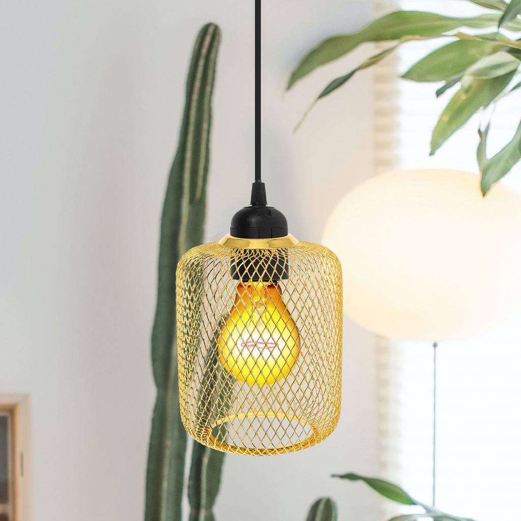 Iron Wire Lampshade Hollow Out Light Shade Decorative Lamp Cover Vintage Light Fixture for Bedroom Living Room Modern Lamp Shade